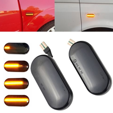 2pc Dynamic Led Turn Signals Side marker light Lamp for VW Volkswagen Bora Golf 3/4 Passat 3B Polo 6N Sharan Vento T5 SEAT Ibiza ► Photo 1/6