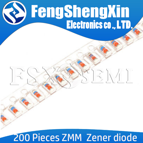 200PCS LL34 SMD Zener diode ZMM 3V 3V3 3V9 4V7 5V1 7V5 8V2 10V 12V 15V 16V 18V 20V 24V 1/2W 0.5w Chip Zener diode ► Photo 1/1