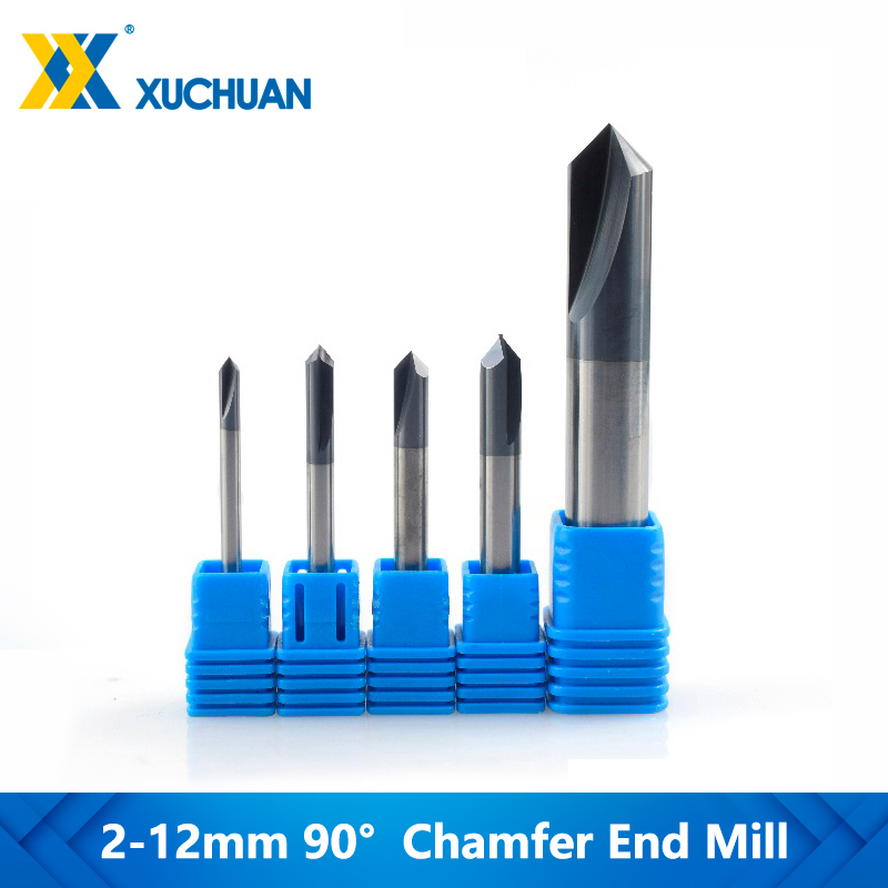 4mm 90 degree 3 Flute Carbide Chamfer Milling Cutter Aluminium Copper Router bit 