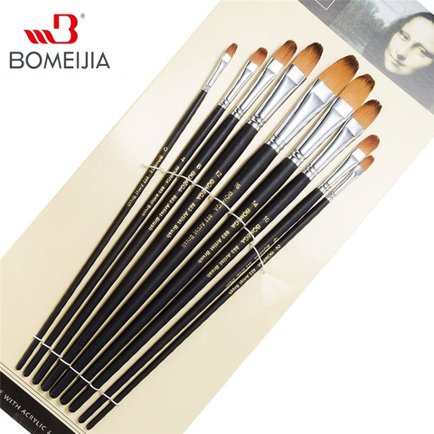 9Pcs Artist Paint Brushes Nylon Filbert Paint Long Handle Painting Brush Set for Oils, Acrylic, Gouache & Watercolor Painting ► Photo 1/5