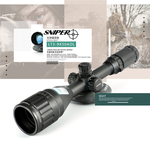 SNIPER LT 3-9X50 AOL Hunting Riflescopes Tactical Optical Sight Full Size Glass Etched Reticle RGB Illuminated Rifle Scope ► Photo 1/6