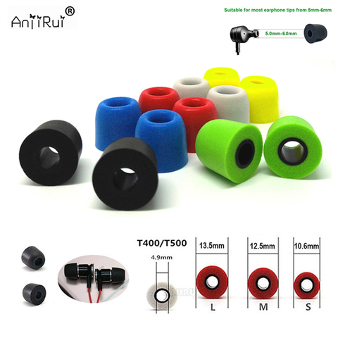 20 pcs/10 pair ANJIRUI T400 4.9mm 6 colors insulation foam tips for in-ear earphone headset earphones enhanced bass Ear Pads ► Photo 1/6