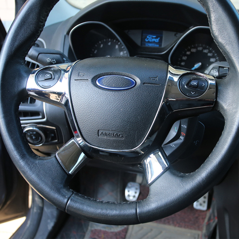 Car Steering Wheel Trim Cover Sticker Decoration Case for Ford Focus 3 MK3 2012 2013 2014 KUGA Escape 2013-2015 Accessories ► Photo 1/6