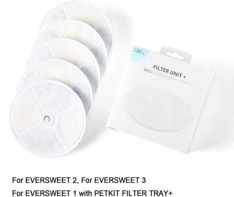 PETKIT Filter Units for EVERSWEET 2 and EVERSWEET 3 Water Fountain, Replacement Filters (5 Pcs), Cleaning Kit pet supplies ► Photo 1/6