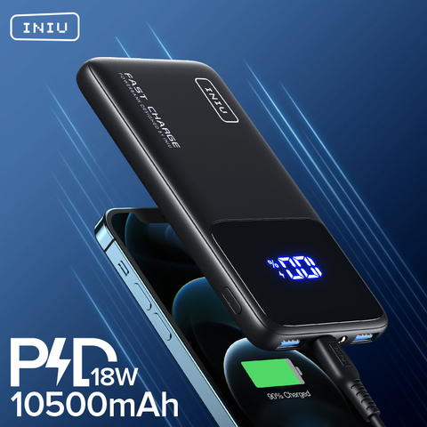 INIU PD 18W Power Bank 10500mAh Fast Charging Portable Charger Powerbank External Battery Pack For iPhone 12 11 Xiaomi 10 Huawei ► Photo 1/6