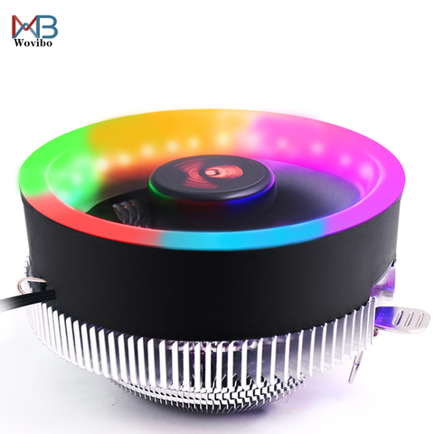 Heatsink CPU Cooler Cooling Radiator Fan for Intel LGA 1150 1155 1156 775 1366 AMD AM2 AM2+ AM3 AM3+ AM4 3 Pin RGB CPU Cooler ► Photo 1/6