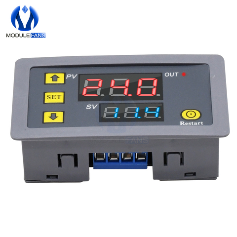 AC 110V 220V Digital Time Delay Relay Dual LED Display Cycle Timer Control Switch Module Adjustable Timing Relay Delay Switch ► Photo 1/6
