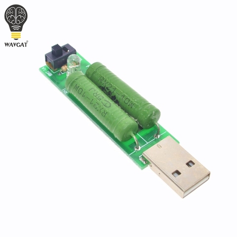 WAVGAT USB Port Mini Discharge Load Resistor Digital Current Voltage Meter Tester 2A 1A With Switch 1A Green Led 2A Red Led ► Photo 1/6