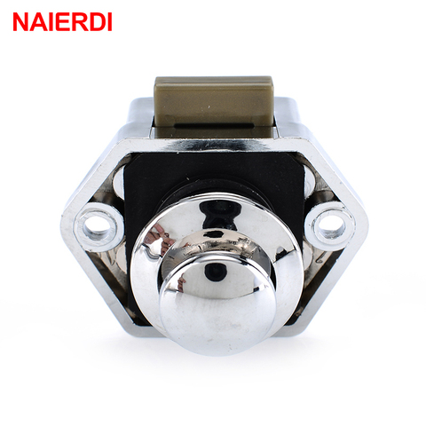 NAIERDI 10PCS Camper Car Push Lock 20mm RV Caravan Boat Motor Home Cabinet Drawer Latch Button Locks For Furniture Hardware ► Photo 1/6