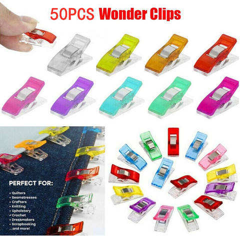 10/20/50 PCs Sewing Clips Plastic Clips Quilting Crafting Crocheting Knitting Safety Clips Assorted Colors Binding Clips Paper ► Photo 1/6