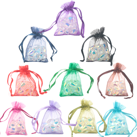 100pcs/lot 5x7 7x9 9x12cm Organza Bags Jewelry Packaging Wedding Decoration Christmas Gift Bag Pouches 23 colors ► Photo 1/6