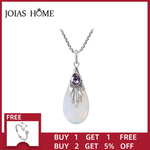 JoiasHome 925 Sterling Silver Pendant Beautiful Moonstone Teardrop Water Drop Pear Necklace Silver Elegant Ladies Party Gift ► Photo 1/6