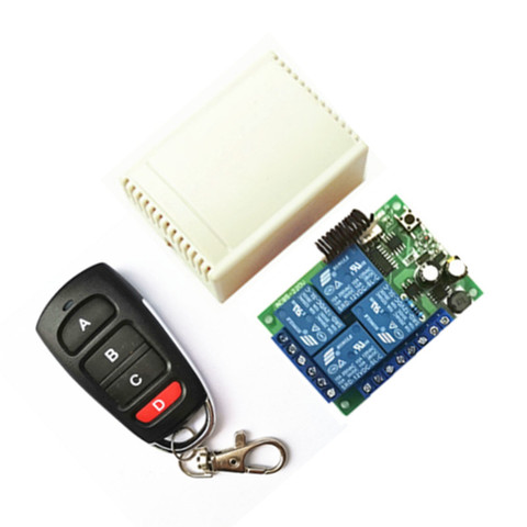 433Mhz Universal Wireless Remote Control Switch AC 85V ~ 250V 220V 4 Channel Relay Receiver Module and RF Control ► Photo 1/1