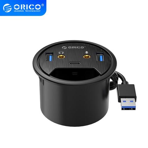 ORICO Desktop Grommet USB 3.0 HUB Type-C Audio Desk Mount Adapter Dongle Splitter Power Table Mounting Adapter ► Photo 1/6