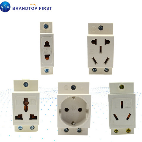 EU type 35mm DIN Rail Mount AC Power ac30 Modular Socket 10/16A 250V AC socket Connector ► Photo 1/6