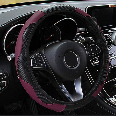 Leather Car Steering Wheel Cover for Peugeot 207 206 208 2008 2022 307 308 SW 3008 301 508 5008 Rifter Auto Accessories Interior ► Photo 1/6