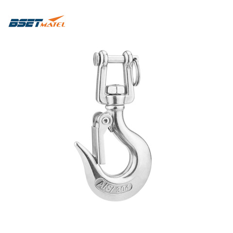 304 Stainless Steel Swivel Lifting Hook Steel Eye Hook With Latch