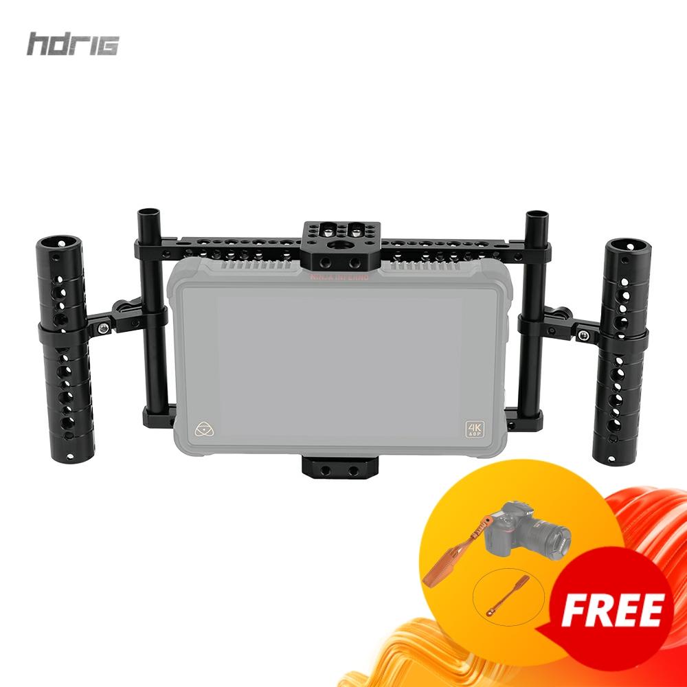 HDRiG On Camera Monitor Cage Rig With Adjustable Aluminum Cheese Handle For 5 inch 7 inch Monitor ► Photo 1/6