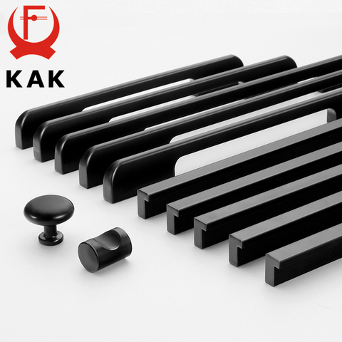 KAK Fashion Black Hidden Cabinet Handles Aluminum Alloy Kitchen Handles Cupboard Pulls Drawer Knobs Furniture Room Door Hardware ► Photo 1/6