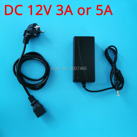 (US/UK/EU) DC 12V-3A/5A Power Adapter Charger With Plug Cord Output Port 2.5MM and 5.5MM for Our controller driver board DIY kit ► Photo 1/3
