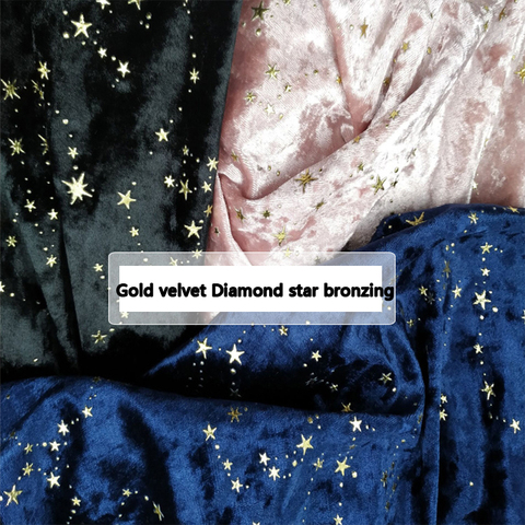 100*140CM Gold velvet Diamond star bronzing fabric for dress elastic force thin soft DIY quilting Handmade flannel patchwork ► Photo 1/6