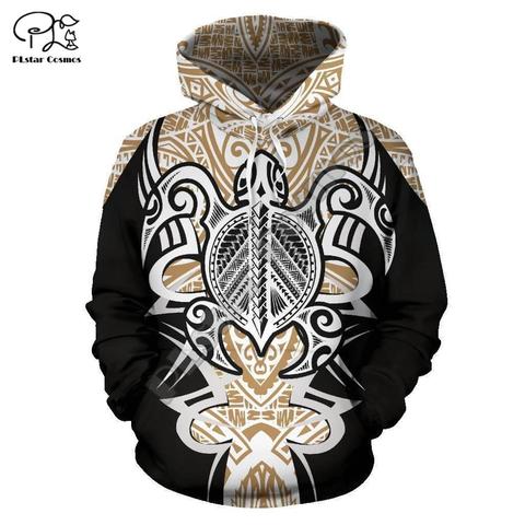 PLstar Cosmos 3DPrint Kanaka Polynesian Tribal Tattoos Turtle Man/Woman Unisex Harajuku Streetwear Funny Casual Hoodies-a1 ► Photo 1/6