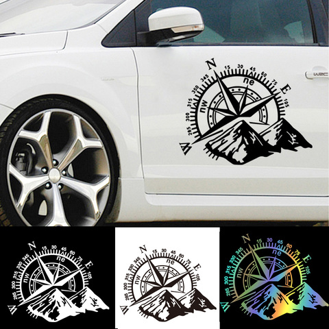 Hot Sale Mountain Compass Car Sticker Funny Vinyl Car-Styling Decals For Auto Window Motorcycle Decor наклейки на авто ► Photo 1/6