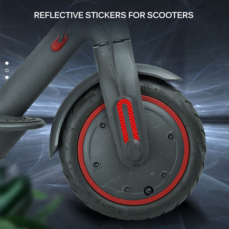 Front And Rear Wheel Rubber Reflective Stickers For Xiaomi Mijia M365 E-Scooter 