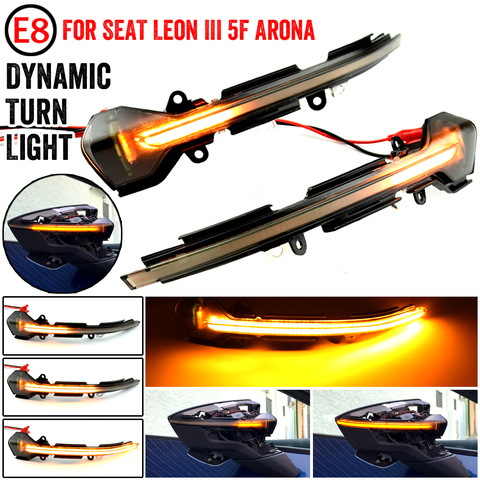 For SEAT Leon III Mk3 5F 13-18 Ibiza KJ Mk5 V Arona 17-18 LED Dynamic Turn Signal Blinker Sequential Side Mirror Indicator Light ► Photo 1/6