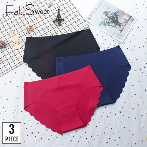 FallSweet 3 pcs/lot ! Seamless Panties Women Solid Sexy Underwear Mid Waist Briefs M to XXL ► Photo 1/6