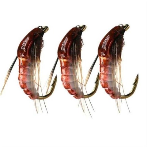 3Pcs Realistic Nymph Scud Fly for Trout Fishing Fly Tying Artificial Lure Baits ► Photo 1/6