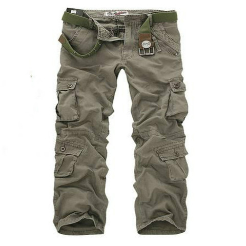 Spring & autumn Men's Loose Multi-Pocket Camouflage Pants Men Casual Cotton Straight Washed-Pocket Pants Male Trousers 40 ► Photo 1/6