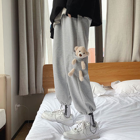 Cubs wide leg pants 2022 Women's Loose Elastic Waist Fashion Ankle-Length Trousers Korean Style undefined high harem pants ► Photo 1/6