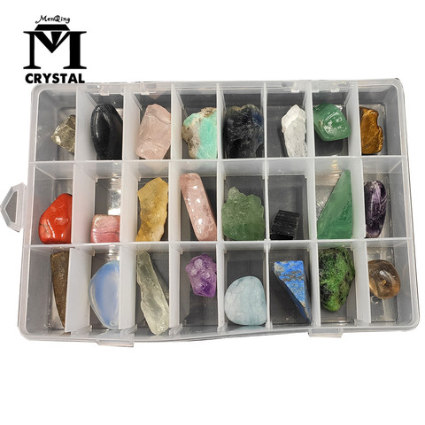 Twenty-four kinds Natural gravel crystal and rough stone  Quartz Rock Mineral specimen Healing Reiki Collection gemstone ► Photo 1/6