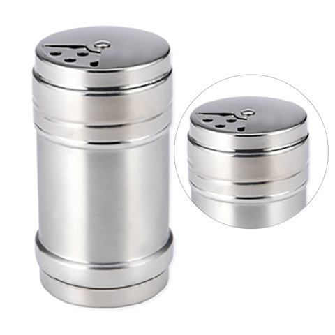 Rotating Lids Design Spice Dispenser Stainless Steel Spice Shaker Multi Function Cooking BBQ Pepper Salt Jar ► Photo 1/6