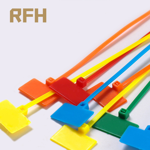 50pcs Easy Mark 4*150mm Nylon Cable Ties Tag Labels Plastic Loop Ties Markers Cable Tag self-locking Zip Ties ► Photo 1/5