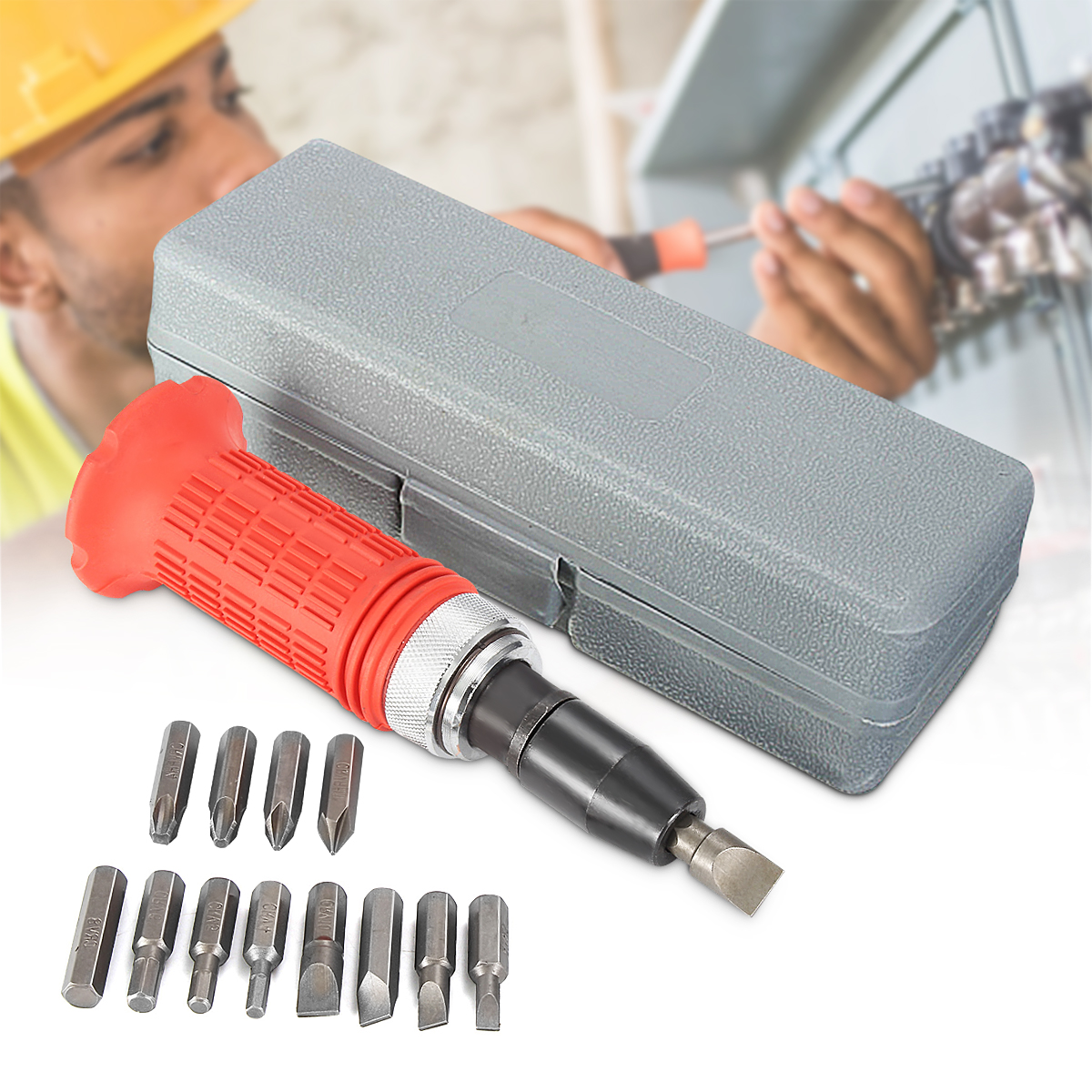 Multi-purpose Impact Screwdriver Set Driver Carbon Steel Multi Bits Hammer Socket Repair Kit Storage Box Screwdriver Head Set ► Photo 1/6