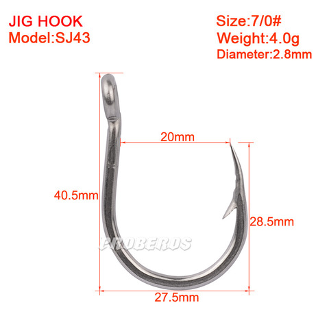 Fishing Hook Barbed With Hole 5Pcs Fly Fishhook 1-13# Sea Fishing Big Bass Trout Tuna Catfish Squid Fish Hooks ► Photo 1/6