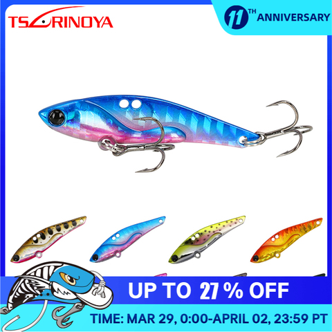 TSURINOYA Fishing Lure  DW53 58mm 11g Metal VIB Bass Lure With Treble Hook VIB Full Swimming Layer Saltwater Fishing Lure ► Photo 1/6