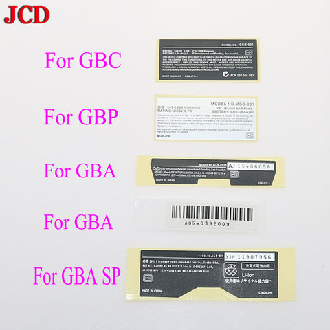 JCD 1PCS For GBA/ GBA SP/ GBC Game Console New Lables Back Stickers replacement for Gameboy Advance/ SP/ Color ► Photo 1/6