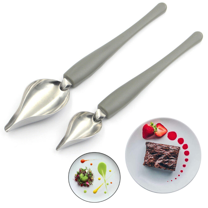 2Pcs Chocolate Creams Pencil Filter Spoons Cake Decoration Baking Pastry Tools 
