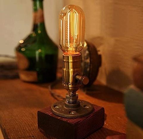 T45 Vintage Attic Intensity Water Pipe Edison Bulb Table Lamp Light Adjustable Home Bar Decoration ► Photo 1/5