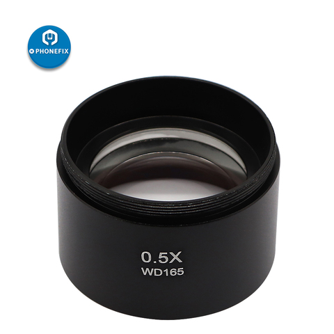 WD165 0.5X 0.7X 1.0X 2.0X Auxiliary Objective Lens Microscope Barlow Auxiliary Glass Lens For Trinocular Stereo Zoom Microscope ► Photo 1/5
