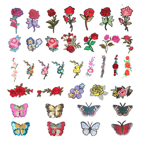 Flower Butterfly Embroidery Patches Iron On Patch For Clothing DIY