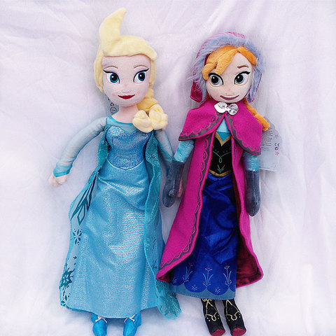 Disney 50cm Princess Frozen Elsa Anna Plush Doll Snow Queen Princess Elsa  Anna Soft Stuffed Toys