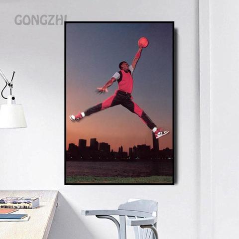 Nordic Sports Star Michael Jordan Basketball Player Wall Art Canvas Painting Home Decoration Bedroom Poster Basketball Fan Gift ► Photo 1/4