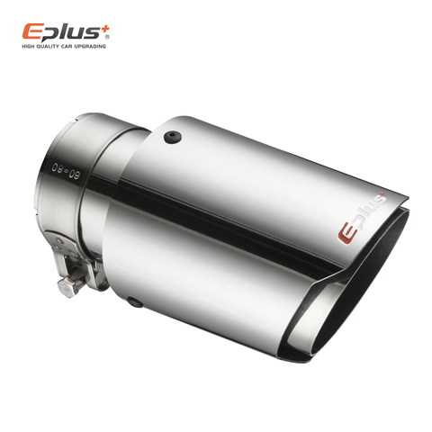 EPLUS Car Stainless Steel Muffler Tip Exhaust System Universal Straight Silver Decoration Exhaust Pipe Mufflers For Akrapovic ► Photo 1/6