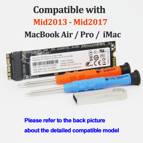 New 128GB 256GB 512GB 1TB SSD PCIE NVMe Solid State Drive Macbook Pro A1502 A1398 Macbook Air A1465 A1466 iMac A1418 A1419 Drive ► Photo 1/6