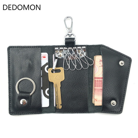 2022 Key Holder Wallet Pu Leather Unisex Solid Key Wallet Organizer Bag Car Housekeeper Wallet Card Holder Keychain Holder ► Photo 1/6