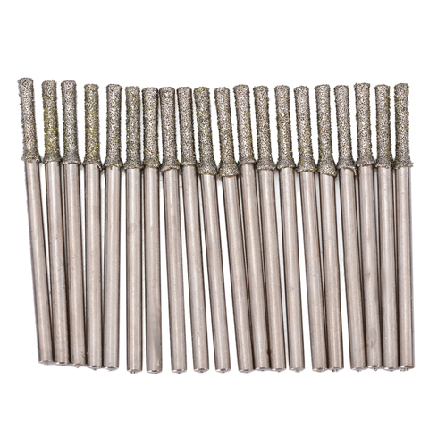 20Pcs 2mm Diamond Coated Core Drill Bit Hole Saw Cutter Solid Drill Bits Needle Gems Glass Tile Drilling 2.35mm Straight Shank ► Photo 1/6